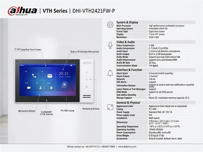DHA VTH2421FW-P - Access Automation - 6939554972478