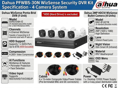 DHA XVR1B04-I/4-B1A21P 3.6MM KIT - CCTV Products & Accessories -