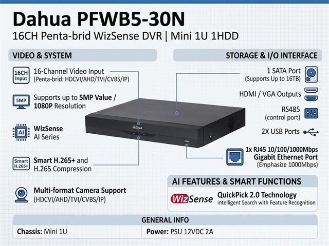 DHA XVR5116HE-I3 - CCTV Products & Accessories - 6923172534088