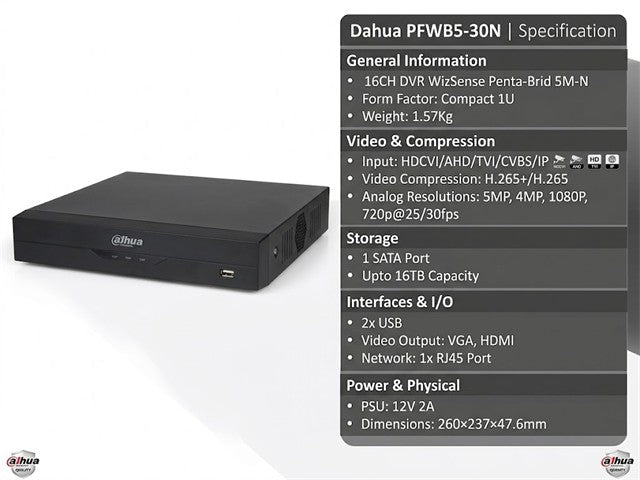 DHA XVR5116HS-I3 - CCTV Products & Accessories - 6923172534095