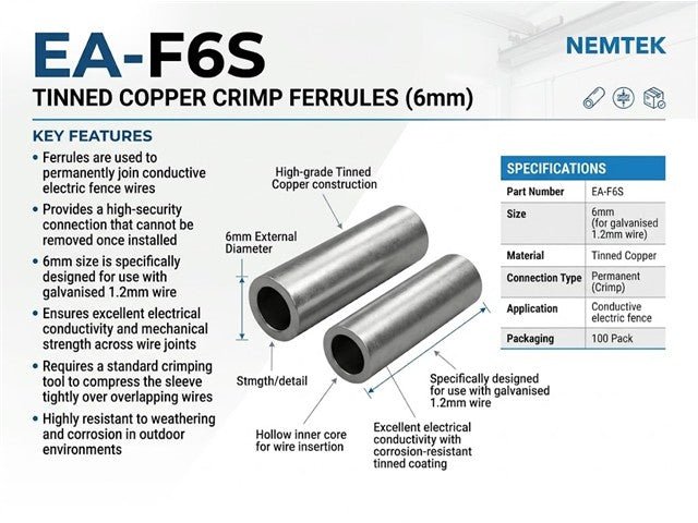 EF FERRULES 6MM - Electric Fencing - 17185002979401