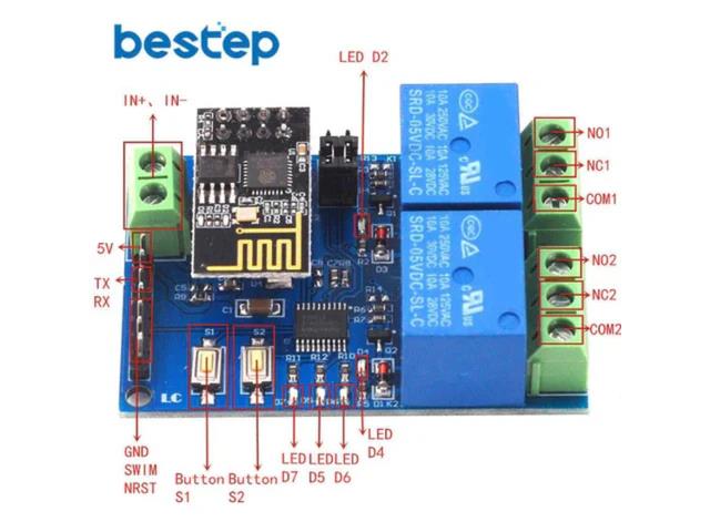 HKD ESP8266 RELAY 2CH 5V 10A