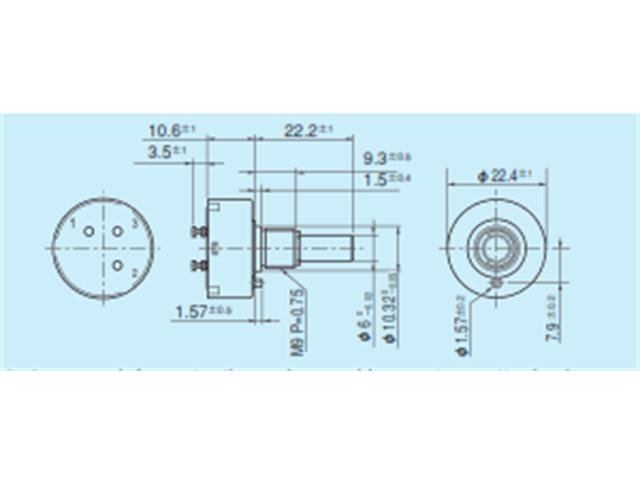 FCP22R - 5K - Potentiometers, Trimmers & Rheostats -