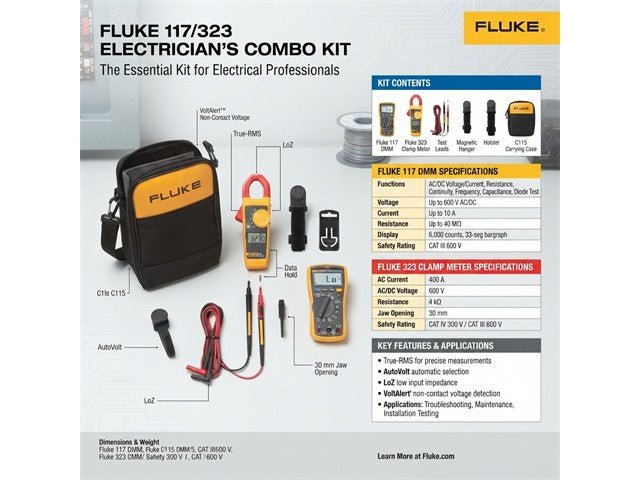 FLUKE 117/323 KIT - Multimeters & Voltmeters - 0095969659215