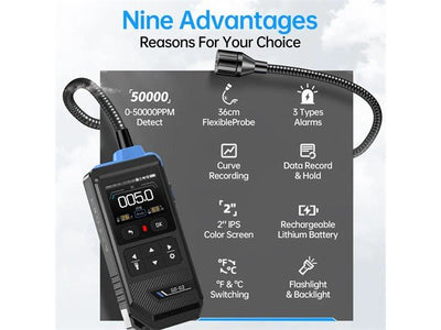 FNIRSI GD - 02 COMB GAS DETECTOR - Environmental Test Equipment -