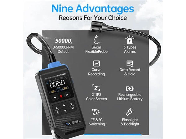Comb Gas Test FNIRSI GD-02 COMB GAS DETECTOR - Communica [Part No: FNIRSI GD-02 COMB ...