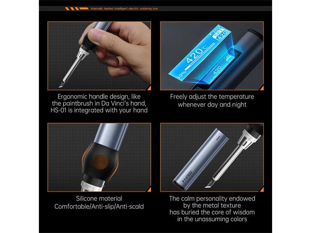 FNIRSI HS - 01F SOLDERING IRON BLK - Solder Irons & Tips -