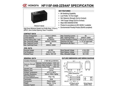 HF115F-048-2ZS4AF - Relays -