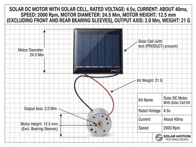HKD 1,5-6V SOLAR DC MOTOR+PANEL - Motors, Motor Drivers & Controllers -