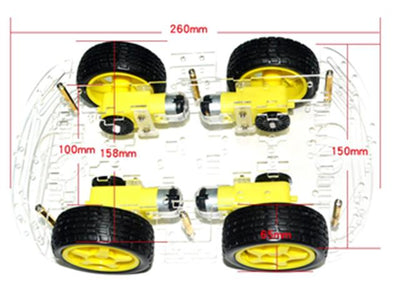 HKD 4WD 2 TIER CHASSIS KIT BLUE - Robot Chassis -