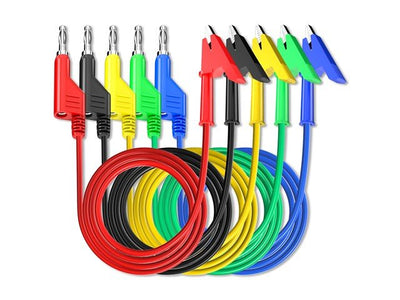 HKD 5X1M SILICONE CROC TO BANANA - Test Leads & Probes -