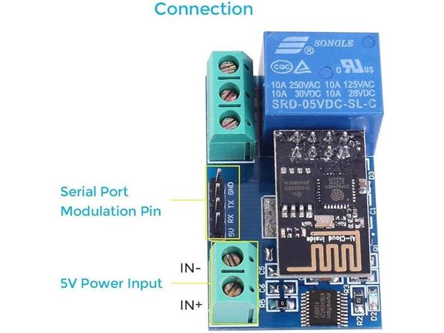 HKD ESP8266 RELAY 1CH 5V 10A - ESP8266 & ESP32 Modules - CMU ESP8266 5V WIFI RELAY MODULE