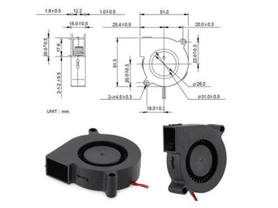 HKD FANDC005050-15S-3D PRINTER - Fans -