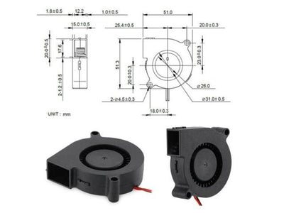 HKD FANDC012050-15S-3D PRINTER - 3D Printer Accessories -