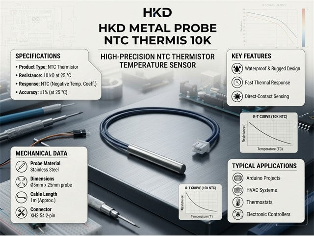 HKD METAL PROBE NTC THERMIS 10K - Sensors -