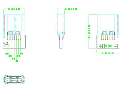 HKD USB TYPE-C BREAKOUT BRD 4P - Breakout boards / Shields / Modules - CMU USB TYPE-C BREAKOUT BRD 4P