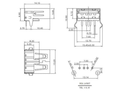 HKD XY - USB151 - 5/PKT COPPER SHELL - Computer Connectors -