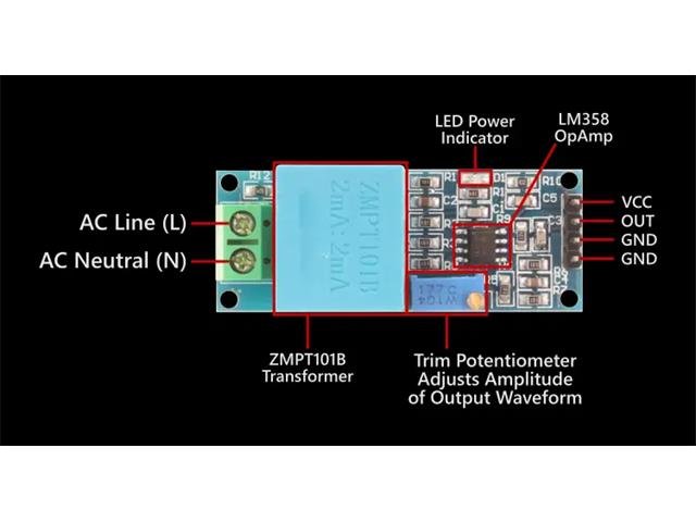 HKD ZMPT101B AC VOLTAGE SENSOR - Power, Battery & Solar -
