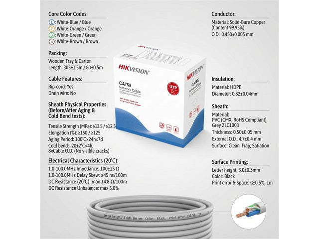 HKV DS-1LN5E-E/E - Network & Communication Cable - 6954273666842