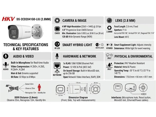 HKV DS-2CD2041G0-LIU (2.8MM) - CCTV Products & Accessories -