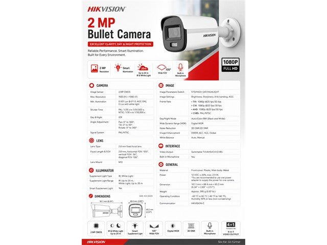 HKV DS-2CE10DF0T-LFS (2,8MM) - CCTV Products & Accessories - 6931847198534