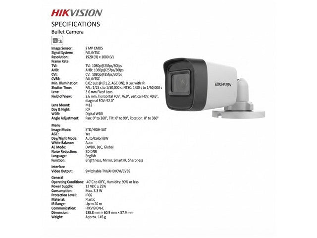 HKV DS-2CE16D0T-EXIPF (3,6MM) - CCTV Products & Accessories - 6931847130503