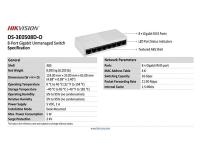 HKV DS-3E0508D-O - Network Hubs & Switches - 6942160428987