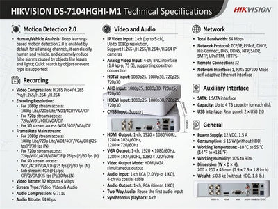 HKV DS-7104HGHI-M1 - CCTV Products & Accessories - 6931847170684