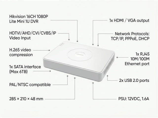 HKV DS-7116HGHI-M1/T - CCTV Products & Accessories - 6931847170707