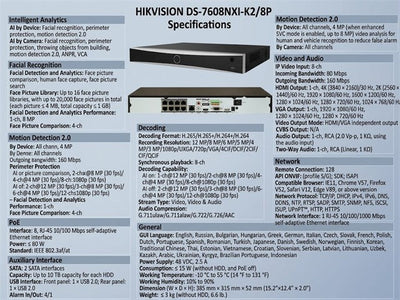 HKV DS-7608NXI-K2/8P - CCTV Products & Accessories - 6931847175092