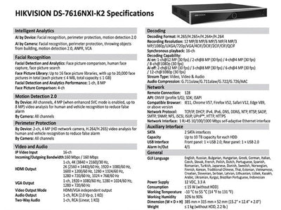HKV DS-7616NXI-K2 - CCTV Products & Accessories - 6931847175184