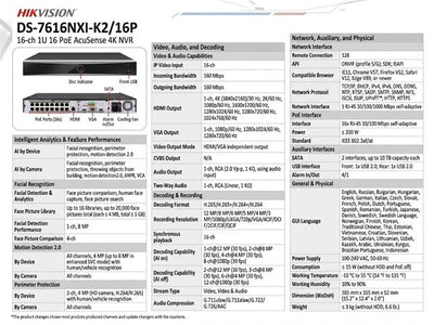 HKV DS-7616NXI-K2/16P - CCTV Products & Accessories - 6931847175177
