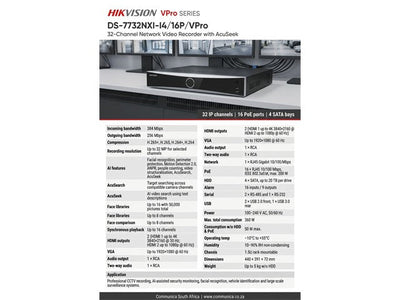 HKV DS-7732NXI-I4/16P/VPRO - CCTV Products & Accessories - 6936422162498