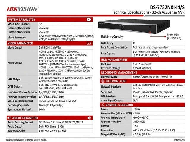 HKV DS-7732NXI-I4/S - CCTV Products & Accessories - 6941264054269