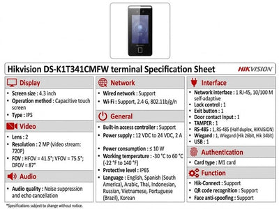 HKV DS-K1T341CMFW - Access Automation - 6931847170318