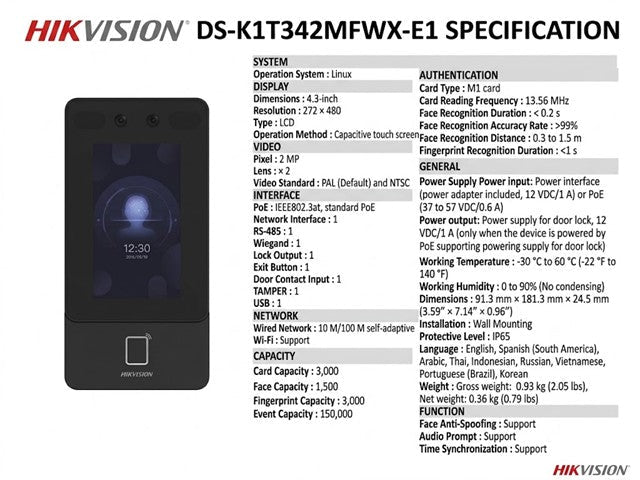 HKV DS-K1T342MFWX-E1 - Access Automation - 69421604397748