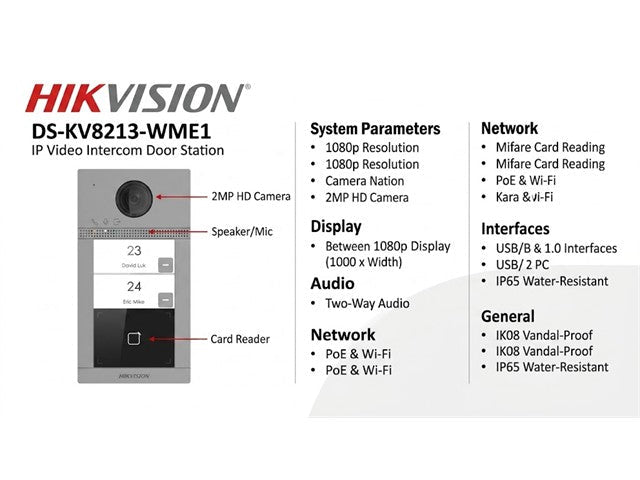 HKV DS-KV8213-WME1 - Access Automation - 6931847179410