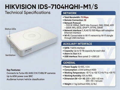 HKV IDS-7104HQHI-M1/S - CCTV Products & Accessories - 6931847171582