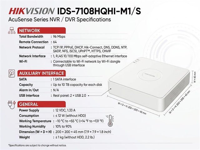 HKV IDS-7108HQHI-M1/S - CCTV Products & Accessories - 6931847171599