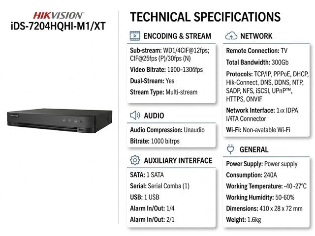 HKV IDS-7204HQHI-M1/XT - CCTV Products & Accessories - 6942160473871