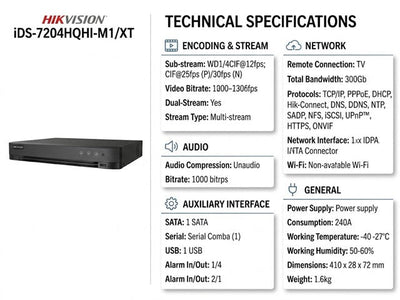 HKV IDS-7204HQHI-M1/XT - CCTV Products & Accessories - 6942160473871
