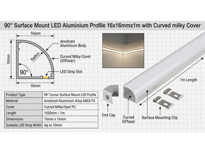 LED AL PROF 16X16 90D CURV 1M T1 - LED Displays - 67708256977196