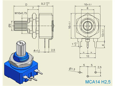 MCA14NH2,5 220KA - Potentiometers, Trimmers & Rheostats -