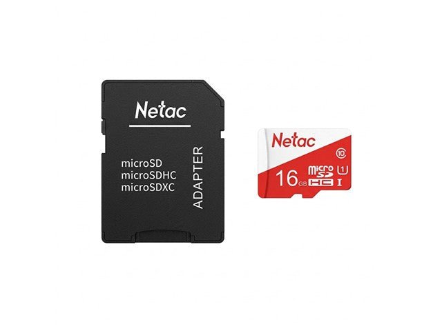 MICRO SD CARD 16GB+ADPT - NETAC - Hard Drives & Storage Devices - 6926337230719