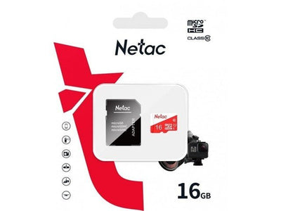 MICRO SD CARD 16GB+ADPT - NETAC - Hard Drives & Storage Devices - 6926337230719