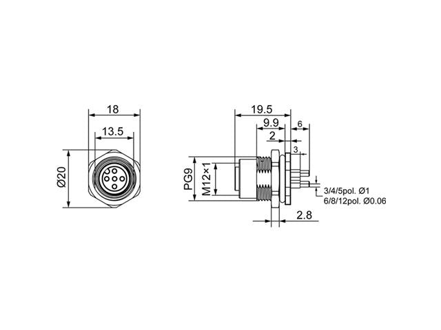 PM12BF5R - P/9 - Circular Connectors -