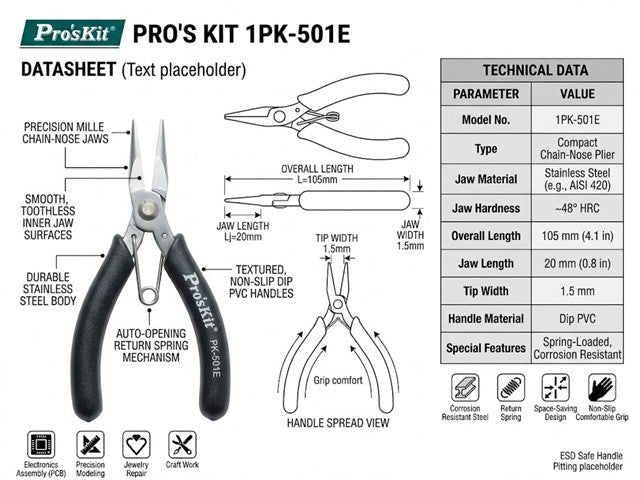 PRK 1PK-501E - Pliers & Tweezers - 4710810395086