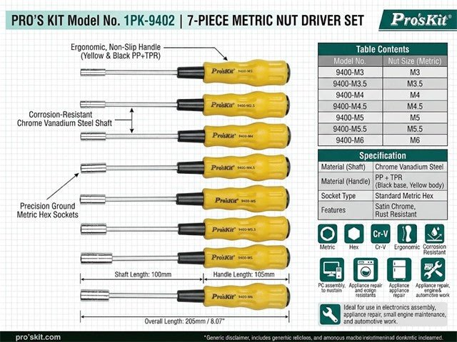 PRK 1PK-9402 - Screwdrivers, Nut Drivers & Socket Drivers - 4710810388798