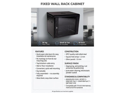 RACK 9U FIXED WALL BOX - Rack & Cabinets - 17184525910089