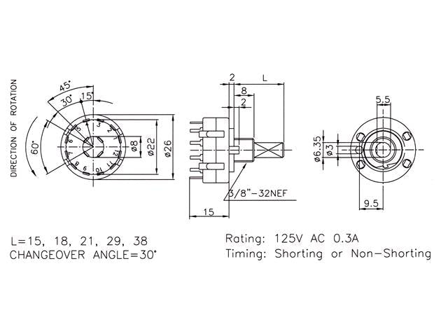 RSW 1P 12W PC40 - Switches -
